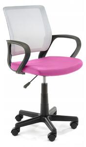 Kancelárska stolička KORAD FD-6, 53x81-93x56,5, ružová/biela