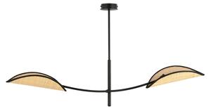 Luster na tyči LOTUS 2xE14/10W/230V čierna/béžová