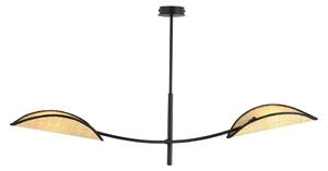 Luster na tyči LOTUS 2xE14/10W/230V čierna/béžová