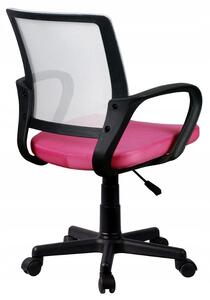 Kancelárska stolička KORAD FD-6, 53x81-93x56,5, ružová/biela