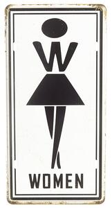 Plechová tabuľa WC ženy 15x30cm (bytová dekorácia v retro štýle z plechu)