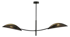 Luster na tyči LOTUS 2xE14/10W/230V čierna/zlatá