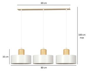 Luster na lanku TORIN 3xE27/15W/230V biela