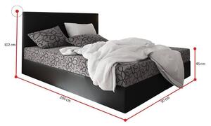 Čalúnená posteľ boxspring ELONA 2, 90x200, flowes 83/sioux hnedá, ľavá