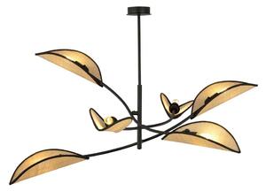 Luster na tyči LOTUS 6xE14/10W/230V čierna/béžová