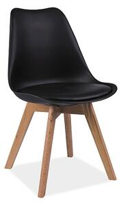 Jedálenská stolička KRIS, 49x83x43, biela/dub