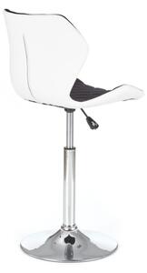 Barová stolička KORNELA, 48x92-104x53, biela/čierna