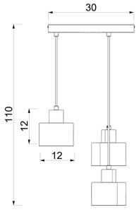 Luster na lanku PARKLA 3xE27/15W/230V čierny