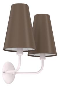 Nástenné svietidlo TORTOLA 2xE14/15W/230V hnedé/krémové