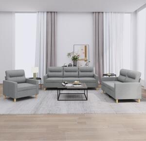 Maison Exclusive – 3-dielna sedacia súprava s vankúšmi, svetlosivá látka