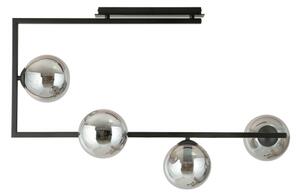 Luster na tyči SOMA 4xE14/10W/230V čierna/šedá