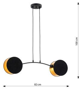 Luster na lanku MOTIF 2xE27/15W/230V čierna