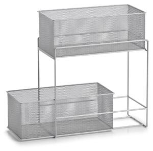 Zeller Regál s 2 košíkmi, sieťovina 17,5x35x42