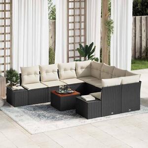 Maison Exclusive - Záhradný nábytok s úloným priestorom 9 ks ierna a krémová Poly-rattan