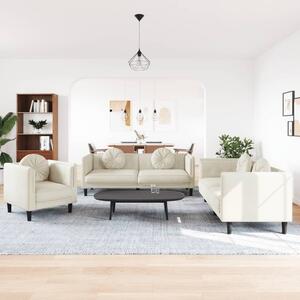 Maison Exclusive – 3-dielna sedacia súprava s vankúšmi, krémový zamat