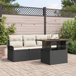Maison Exclusive - Záhradný nábytok s úloným priestorom 5 ks ierny Poly Rattan