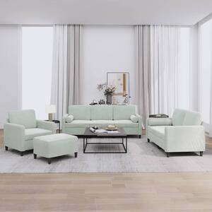 Maison Exclusive – 4-dielna sedacia súprava s vankúšmi, svetlosivý zamat