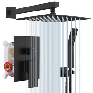 Súprava skrytej sprchovej batérie Rainsworth, tvorcová sprchová hlavica 25x25 cm s najmodernejou technológiou Air Injection, vysokokvalitná nehrdzavejúca oce a mosadz