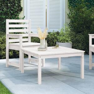 Maison Exclusive - Záhradný stôl Biely 82,5x82,5x45 cm Masívne drevo Borovica