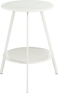 Mica Decorations Seatle Okrúhly stolík na vonkajie pouitie – konferenný stolík – tie ako stojan na rastliny – kov – 58 x 46 cm – biely