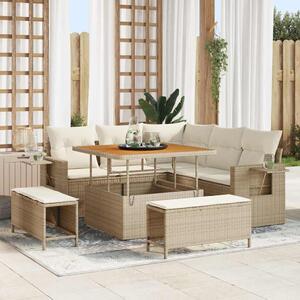 Maison Exclusive - Záhradný nábytok s vankúmi 8 ks Béový Poly-rattan