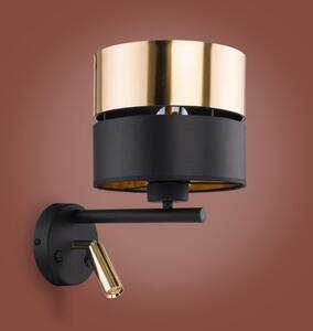 LED Nástenná lampa HILTON 1xE27/15W/230V + LED/3W/230V mosadz/čierna
