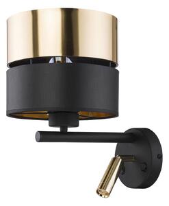 LED Nástenná lampa HILTON 1xE27/15W/230V + LED/3W/230V mosadz/čierna