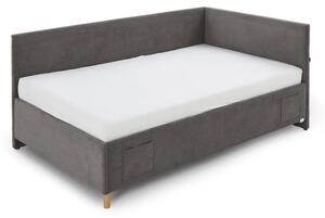 Antracitová rohová detská posteľ s úložným priestorom 90x200 cm Cool – Meise Möbel