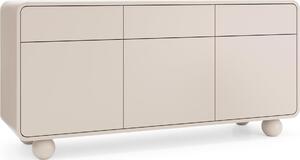 Komoda KAMLOOPS KSZ160 - Kašmír - zaoblená - 3 zásuvky - šírka 160 cm, výška 75 cm, hĺbka 39 cm