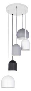 Luster na lanku TEMPRE 5xE27/15W/230V biela/šedá/čierna