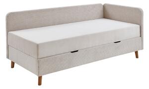 Béžová čalúnená jednolôžková posteľ s úložným priestorom 90x200 cm Cabana – Meise Möbel