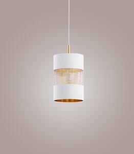 Luster na lanku BOGART 1xE27/15W/230V biela/zlatá