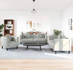 Maison Exclusive – 3-dielna sedacia súprava s vankúšmi, svetlosivý zamat