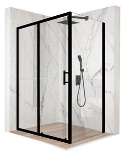 Sprchový kút 110x80cm posuvné dvere ierne ESG 6mm sklo + povrchová úprava