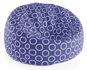 Sablio Sedací vak Cocoon Biele kruhy na modrej - 75 x 45 x 35 cm