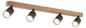 Bodové svietidlo TOP WOOD 4xGU10/10W/230V čierna/drevo