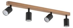Bodové svietidlo TOP WOOD 4xGU10/10W/230V čierna/drevo