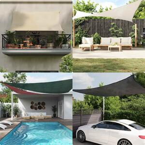 Maison Exclusive – Slnená plachta 160 g/m², trojuholníková, ierna, 3x4x4 m, HDPE