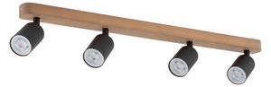 Bodové svietidlo TOP WOOD 4xGU10/10W/230V čierna/drevo