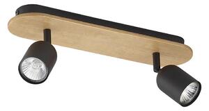 Bodové svietidlo TOP WOOD 2xGU10/10W/230V čierna/drevo