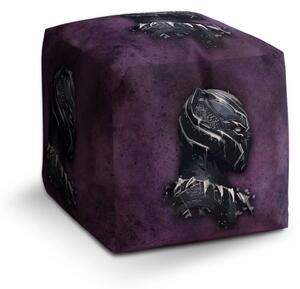 Sablio Taburet Cube BLACK PANTHER z profilu Fialový hmlistý - 40x40x40 cm