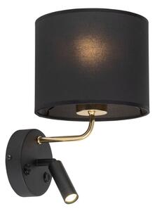 LED Flexibilné svietidlo RICHI 1xE27/15W/230V + LED/3W/230V čierna