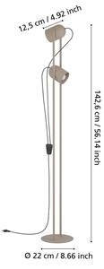 Eglo 44166 - Stojacia lampa TILSTON 2xE14/8W/230V béžová