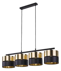 Luster na lanku HILTON 4xE27/15W/230V mosadz/čierna