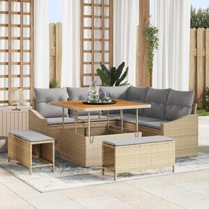 Maison Exclusive - Záhradný nábytok s vankúmi 8 ks Béový Poly-rattan