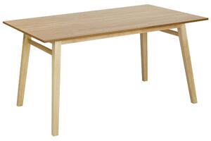 Jedálenský stôl prírodný jaseň MDF 150 x 90 cm nohy z kaučukového dreva dyhovaná doska prírodná povrchová úprava škandinávsky štýl
