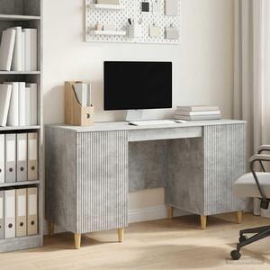 Maison Exclusive – písací stôl s dvierkami, betónovo šedý, 142,5 x 50 x 75 cm, drevotrieska