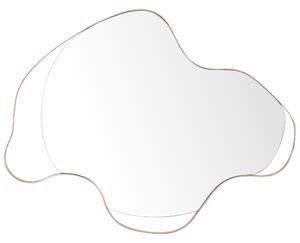 Nástenné zrkadlo zlatý kovový rám sklo 77 x 59 cm na stenu moderná minimalistická obývacia izba spálňa chodba