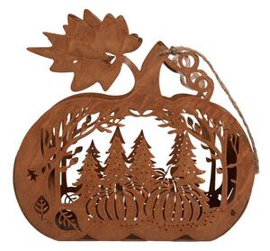 Rustikálny hrdzavý svietnik v tvare tekvice - 25*12*24 cm - Clayre & Eef