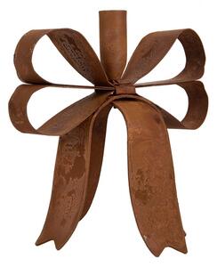 Rustikálny hrdzavý svietnik mašle Bow Candle Rust - 19*15*18 cm - Clayre & Eef